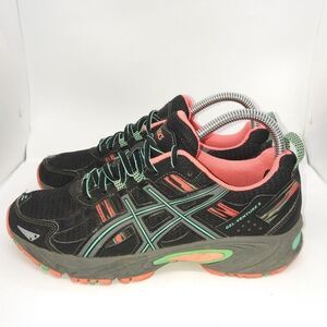 Asics Gel Venture 5 Trail‎ Running Shoes Women's Size 7 Black, Pink, Blue